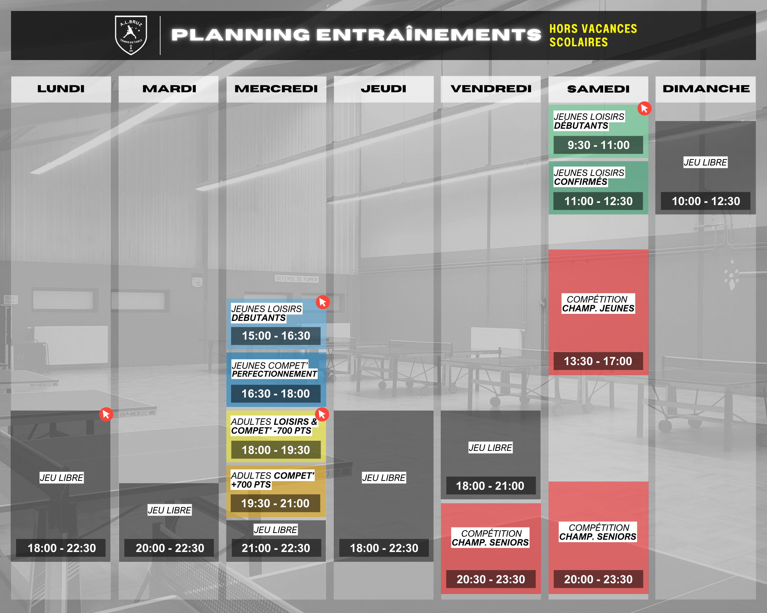 Planning Entraînements