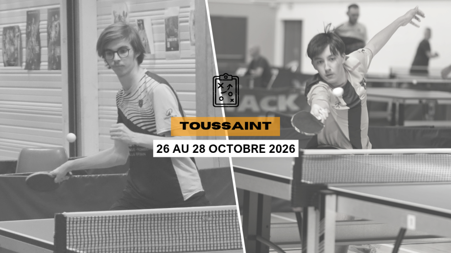 Toussaint | Stage de ping du 26 au 28 octobre